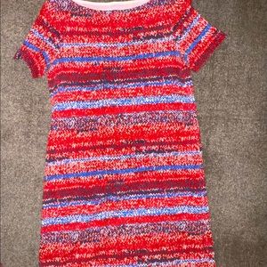 Tory Burch Mouline Red White and Blue t-shirt dress